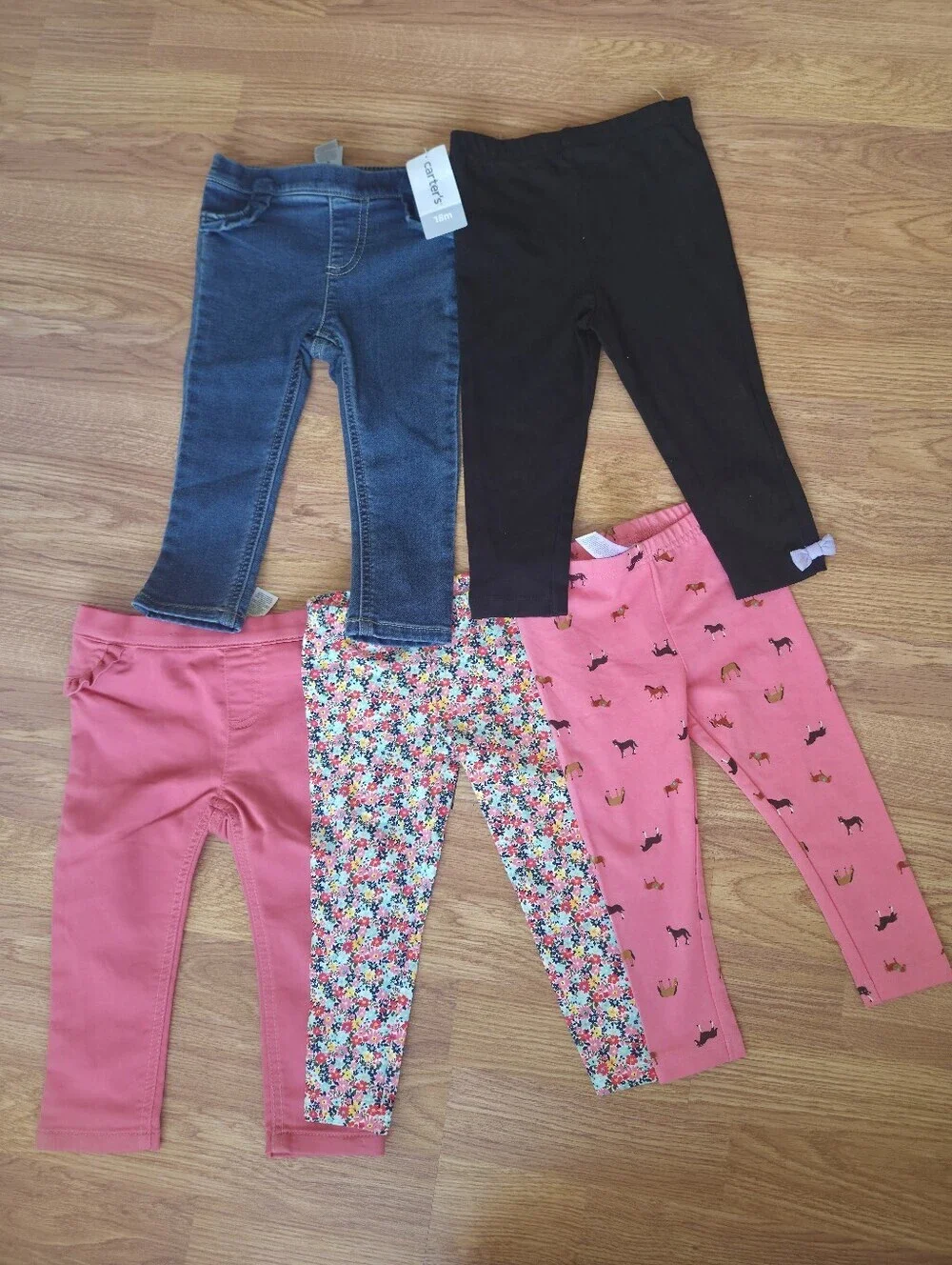 7pc Bundle Carter's Girl's 18M New Floral Horses Animal Pink Purple Bows
